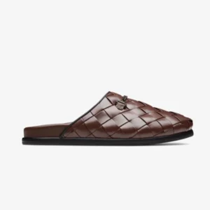 Quincy Slipper Chocolate Weave